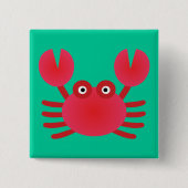 Fun Crab Vierkante Button 5,1 Cm (Voorkant)