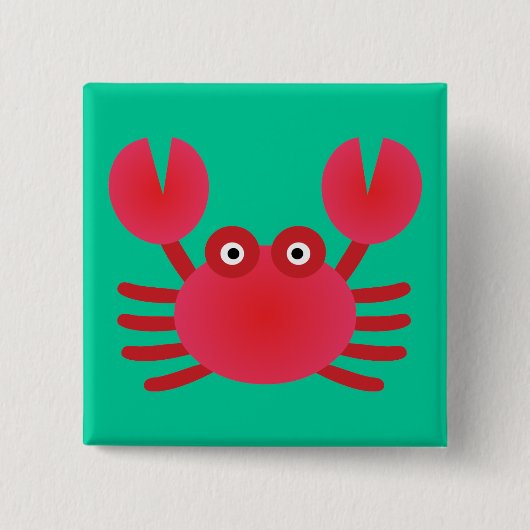 Fun Crab Vierkante Button 5,1 Cm (Voorkant)