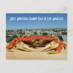 Fun Crabby Day in Los Angeles Briefkaart! Briefkaart