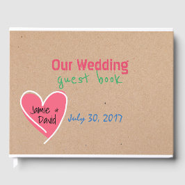 Fun Craft Paper Kijk bruiloft Guest Book Gastenboek