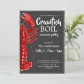 Fun Crawfish Boil Summer Party Dark Grey Kaart (Staand voorkant)