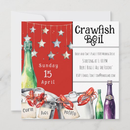 Fun Crawfish Boil Zomerfeest Kaart (Voorkant)
