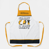 Fun Crazy Cat Lady Text Name Yellow Grey White Schort (Voorkant)