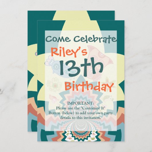 Fun Crazy Owl Birds Chevron Pattern Kaart (Voorkant / Achterkant)