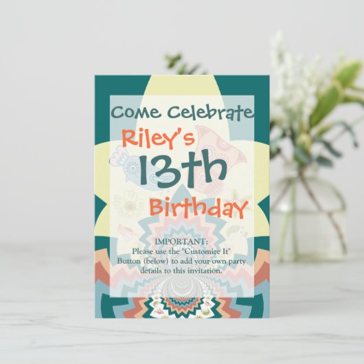 Fun Crazy Owl Birds Chevron Pattern Kaart (Staand voorkant)