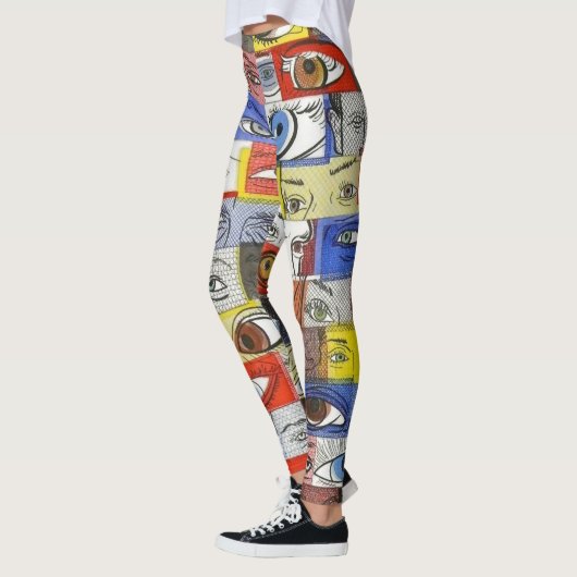 Fun Crazy Wild en Unique Eyeballen Tekeningen Leggings (Links)