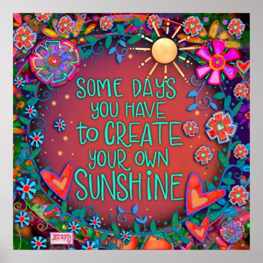 Fun Creëer Your Sunshine Quote Inspirivity Poster (Voorkant)