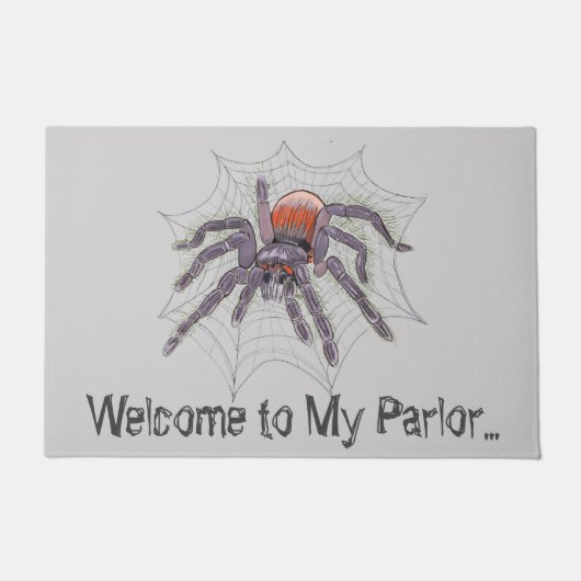 Fun Creepy Giant Spider Halloween Welkom Deurmat (Voorkant)