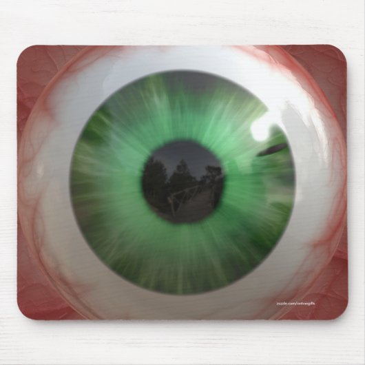 Fun Creepy Green Eye ball - Weird,Tasteless Gift Muismat (Voorkant)