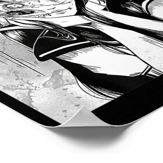 Fun Creepy Horror Manga Anime Woman Eyes Halloween Poster (Hoek)