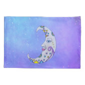 Fun Crescent Moon with Face Festive markers Sky Kussensloop (Achterkant-Links)