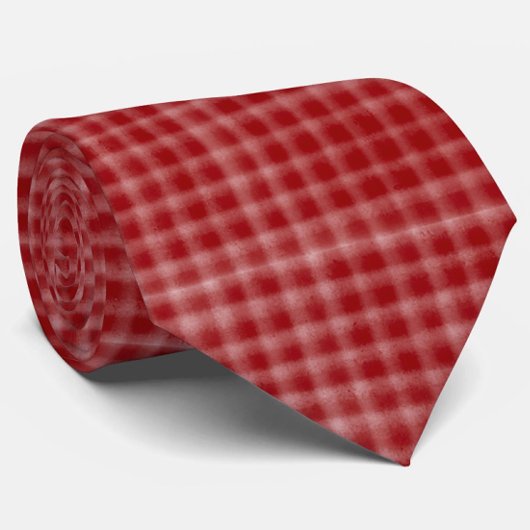 Fun Crosshatch Patroon Rood en Wit Stropdas