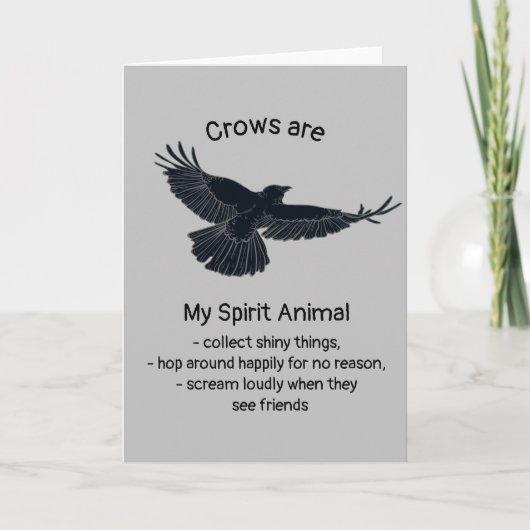 Fun Crows Bird Spirit Animal Humor Quote Totem Aut Kaart (Voorkant)