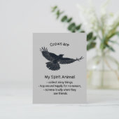 Fun Crows Bird Spirit Animal Humor Quote Totem Briefkaart (Staand voorkant)