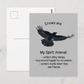 Fun Crows Bird Spirit Animal Humor Quote Totem Briefkaart (Voorkant / Achterkant)
