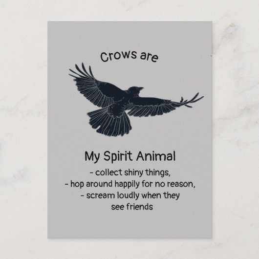 Fun Crows Bird Spirit Animal Humor Quote Totem Briefkaart (Voorkant)