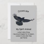 Fun Crows Bird Spirit Animal Humor Quote Totem Kaart (Voorkant)