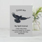 Fun Crows Bird Spirit Animal Humor Quote Totem Kaart (Staand voorkant)