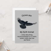 Fun Crows Bird Spirit Animal Humor Quote Totem Kaart (Voorkant / Achterkant in situ)