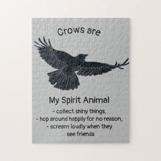 Fun Crows Bird Spirit Animal Humor Quote Totem Legpuzzel (Verticaal)