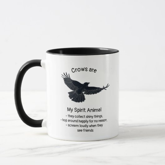 Fun Crows Bird Spirit Animal Humor Quote Totem Mok (Links)