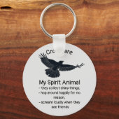 Fun Crows Bird Spirit Animal Humor Quote Totem Sleutelhanger (Voorkant)