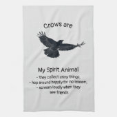 Fun Crows Bird Spirit Animal Humor Quote Totem Theedoek (Verticaal)