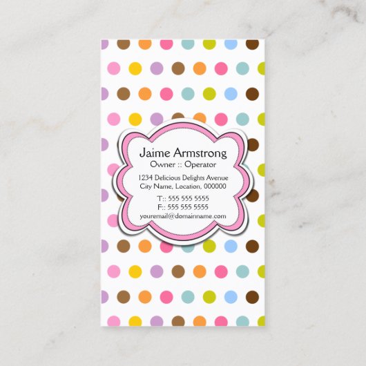 Fun Cupcake & Baker's Pet Visitekaartje (Achterkant)