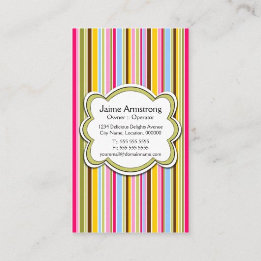 Fun Cupcake & Baker's Pet Visitekaartje (Achterkant)