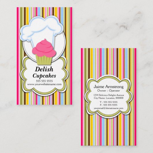 Fun Cupcake & Baker's Pet Visitekaartje (Voorkant / Achterkant)