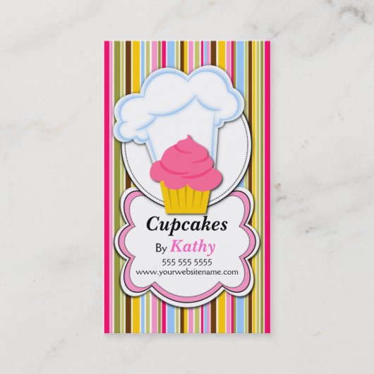 Fun Cupcake & Baker's Pet Visitekaartjes (Voorkant)