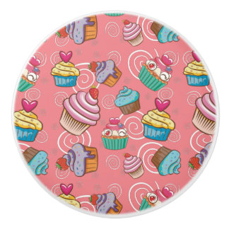 Fun Cupcake Design Ceramic Knob Keramische Knop