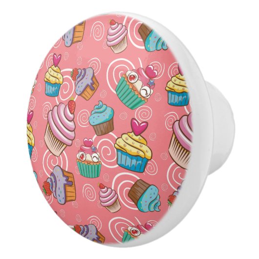 Fun Cupcake Design Ceramic Knob Keramische Knop (Rechts)