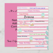 FUN Cupcake Happy Birthday uitnodiging (Voorkant / Achterkant)