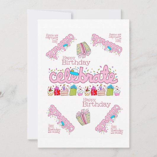 FUN Cupcake Happy Birthday uitnodiging (Voorkant)