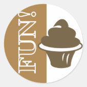 Fun Cupcake Ronde Sticker (Voorkant)