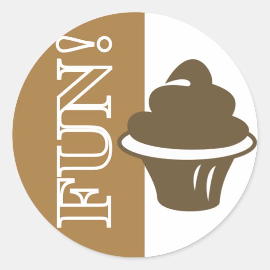 Fun Cupcake Ronde Sticker (Voorkant)