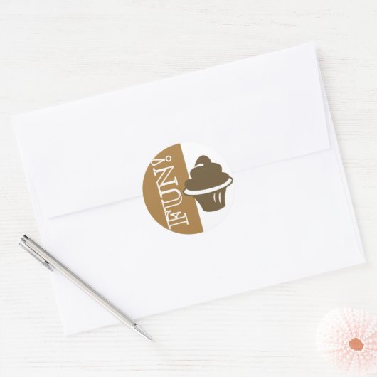 Fun Cupcake Ronde Sticker (Envelop)