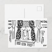 Fun Curtains & Fabrics Haberdashery Cartoon Briefkaart (Voorkant / Achterkant)