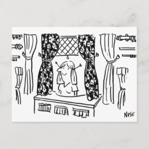 Fun Curtains & Fabrics Haberdashery Cartoon Briefkaart