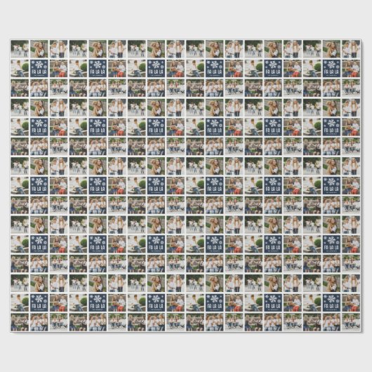 Fun Custom 8 x Photo Grid FA LA Wrapping Paper Cadeaupapier (Vlak)
