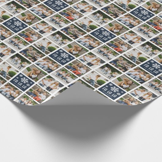 Fun Custom 8 x Photo Grid FA LA Wrapping Paper Cadeaupapier (Hoek)