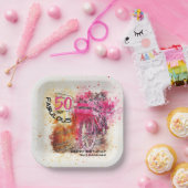 Fun Custom Aged Birthday  Girly Bicycle Papieren Bordje (Feest)