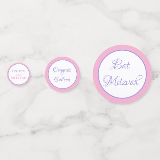 Fun! Custom Bat Mitzvah Confetti (Achterkanten)