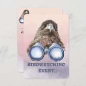 Fun Custom Bird Watting Birthday Party nodigt uit Kaart (Voorkant / Achterkant)
