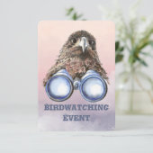 Fun Custom Bird Watting Birthday Party nodigt uit Kaart (Staand voorkant)
