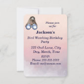 Fun Custom Bird Watting Birthday Party nodigt uit Kaart (Achterkant)