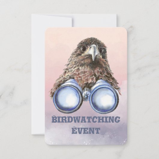 Fun Custom Bird Watting Birthday Party nodigt uit Kaart (Voorkant)