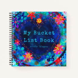 Fun Custom Blue Heart Mijn emmer lijst boek