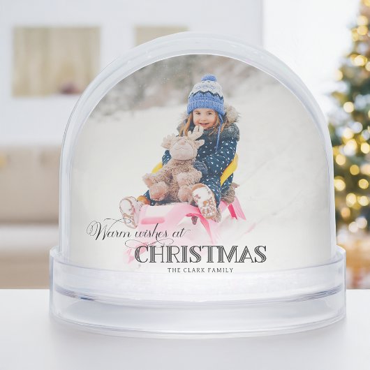 Fun Custom Christmas Typography Photo Snow Globe Sneeuwbol